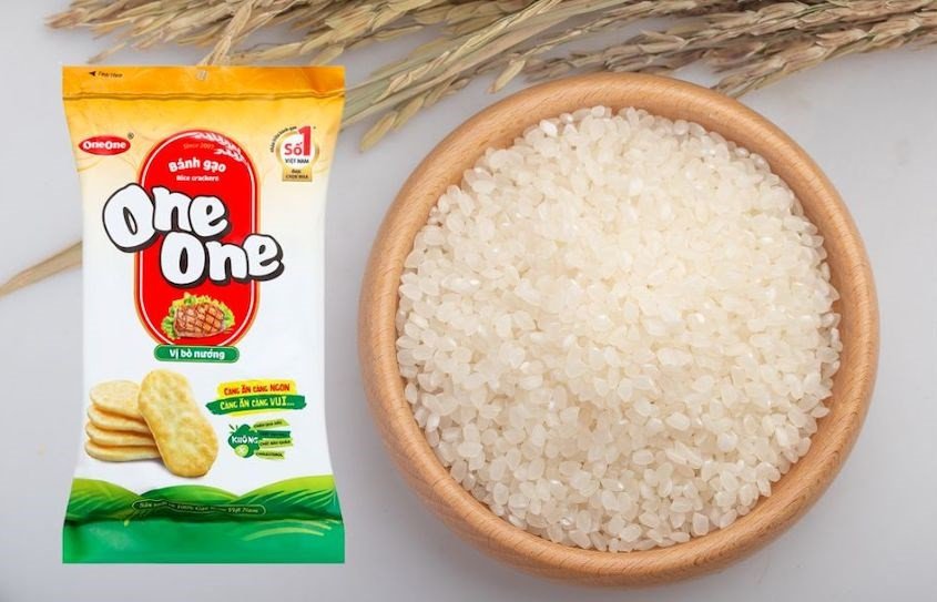 Bánh gạo One One được làm từ gạo Japonica của Nhật, giòn ngon