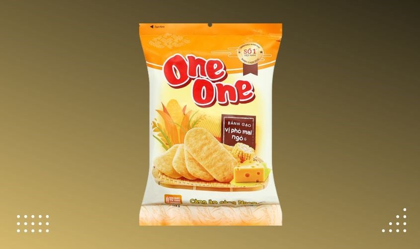 Bánh gạo One One vị phô mai ngô, món ăn vặt được yêu thích