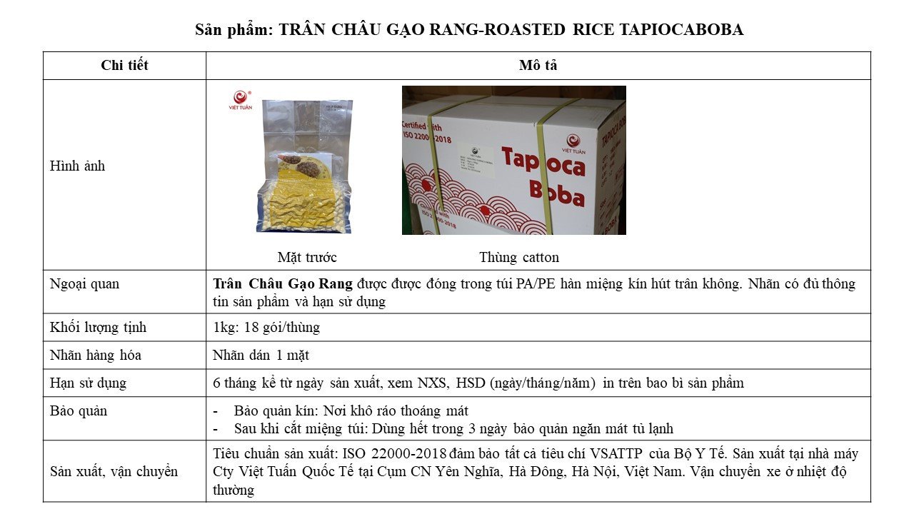 Bao bì trân châu gạo rang chất lượng cao