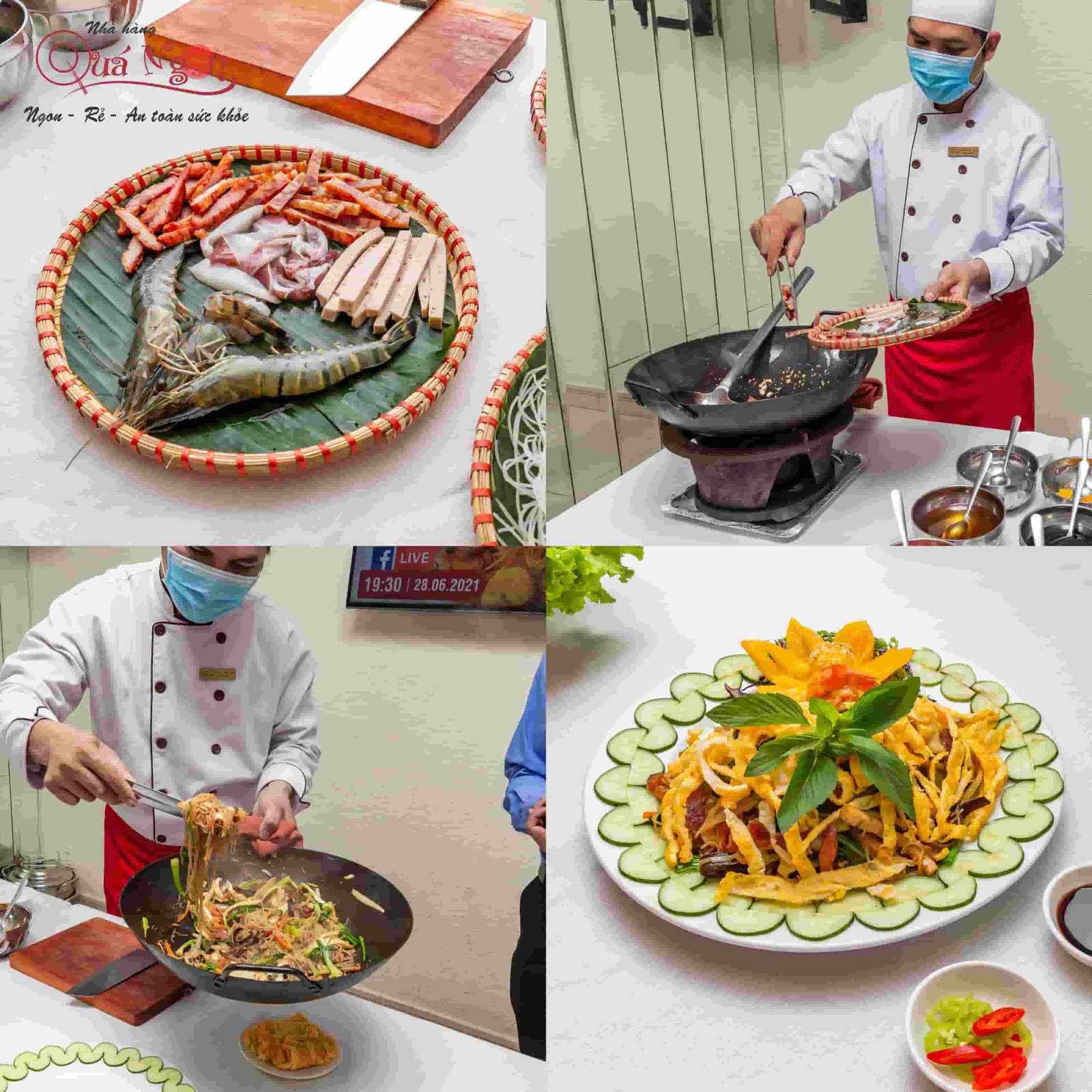 Các bước sơ chế nguyên liệu sạch cho món bún gạo xào Singapore chuẩn vị