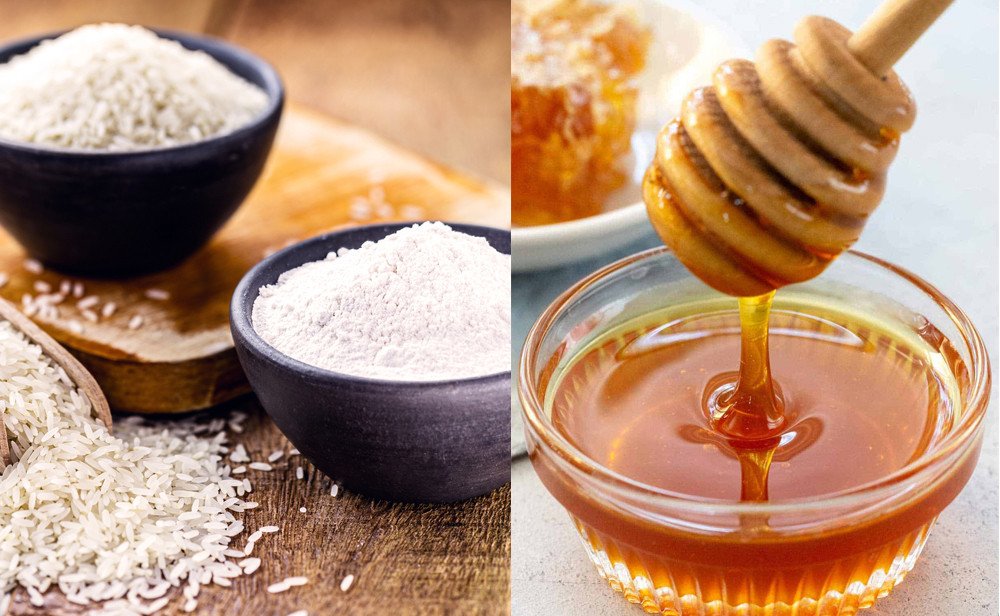 Cám gạo và mật ong dưỡng ẩm làm sáng da