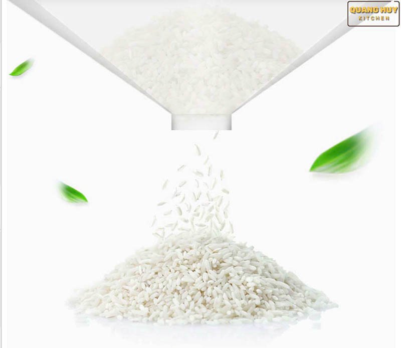 Cấu tạo hình phễu bên trong thùng gạo