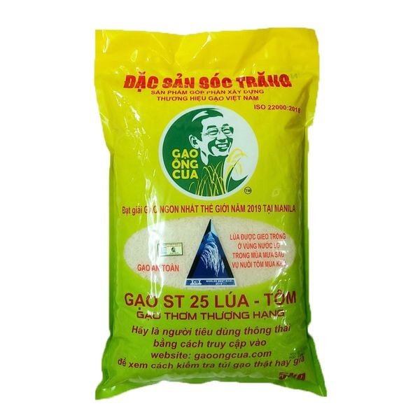 Gạo ST25 Sóc Trăng lúa tôm chuẩn sạch