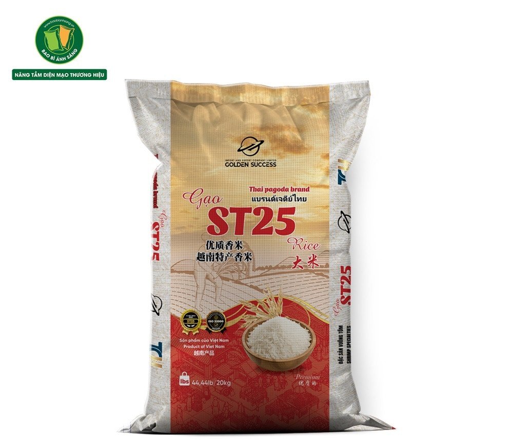 Gạo ST25 và trọng lượng đóng gói