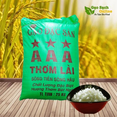 Gạo thơm lài 25kg chất lượng cao cho bữa ăn gia đình