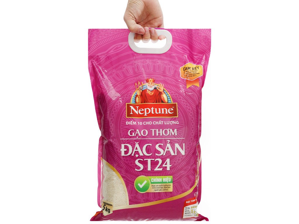 Gạo thơm Neptune ST24 túi 5kg