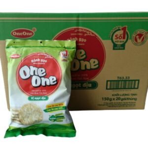 Gói bánh gạo One One vị ngọt dịu 150g, minh họa khối lượng bánh gạo và bao bì sản phẩm