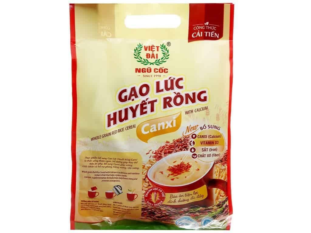 Gói bột ngũ cốc gạo lứt huyết rồng Việt Đài, sản phẩm dinh dưỡng tiện lợi