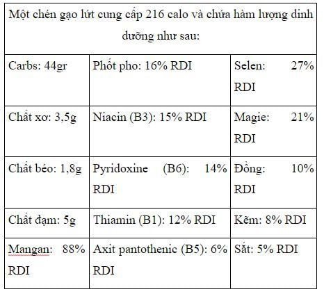 Hạt gạo lứt nguyên cám giàu dinh dưỡng hỗ trợ giảm cân hiệu quả