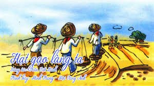 Hình ảnh minh họa hạt gạo và cánh đồng lúa, tượng trưng cho hạt gạo làng ta lyrics