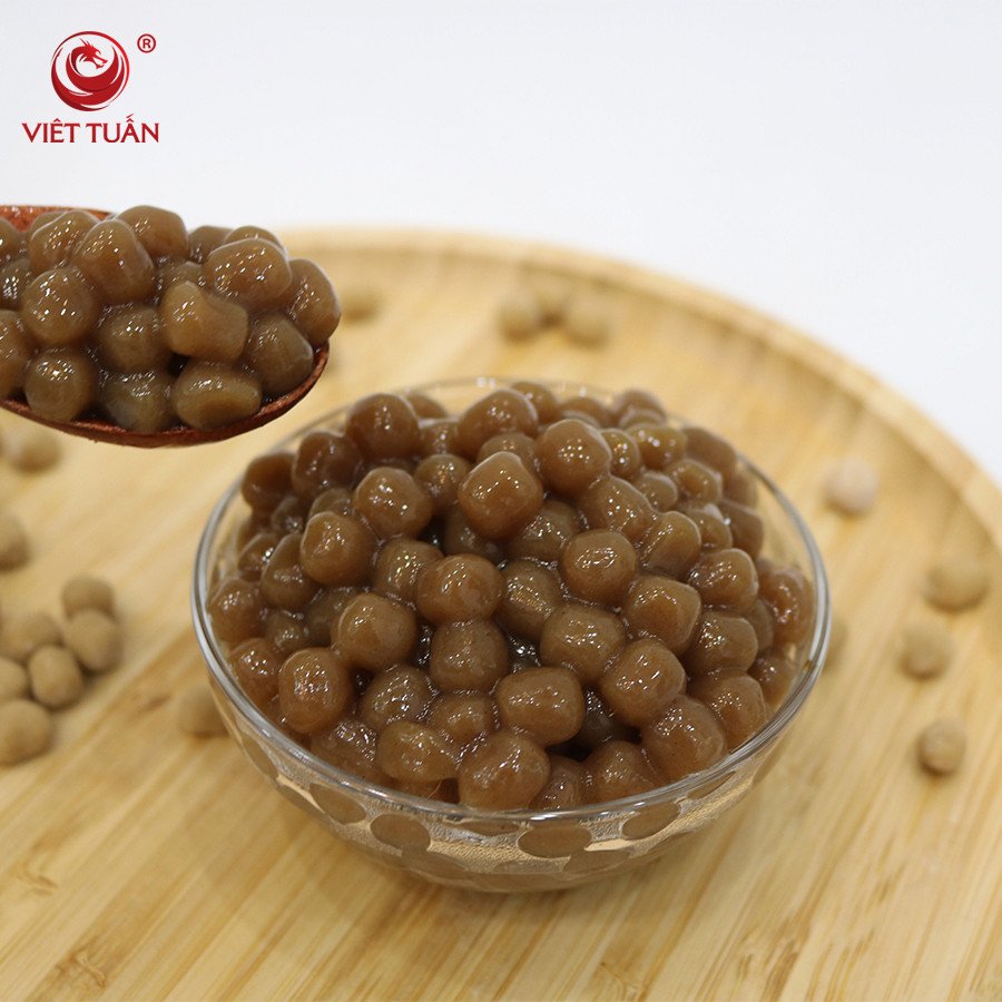 Ly trà sữa trân châu gạo rang hấp dẫn sau khi chế biến