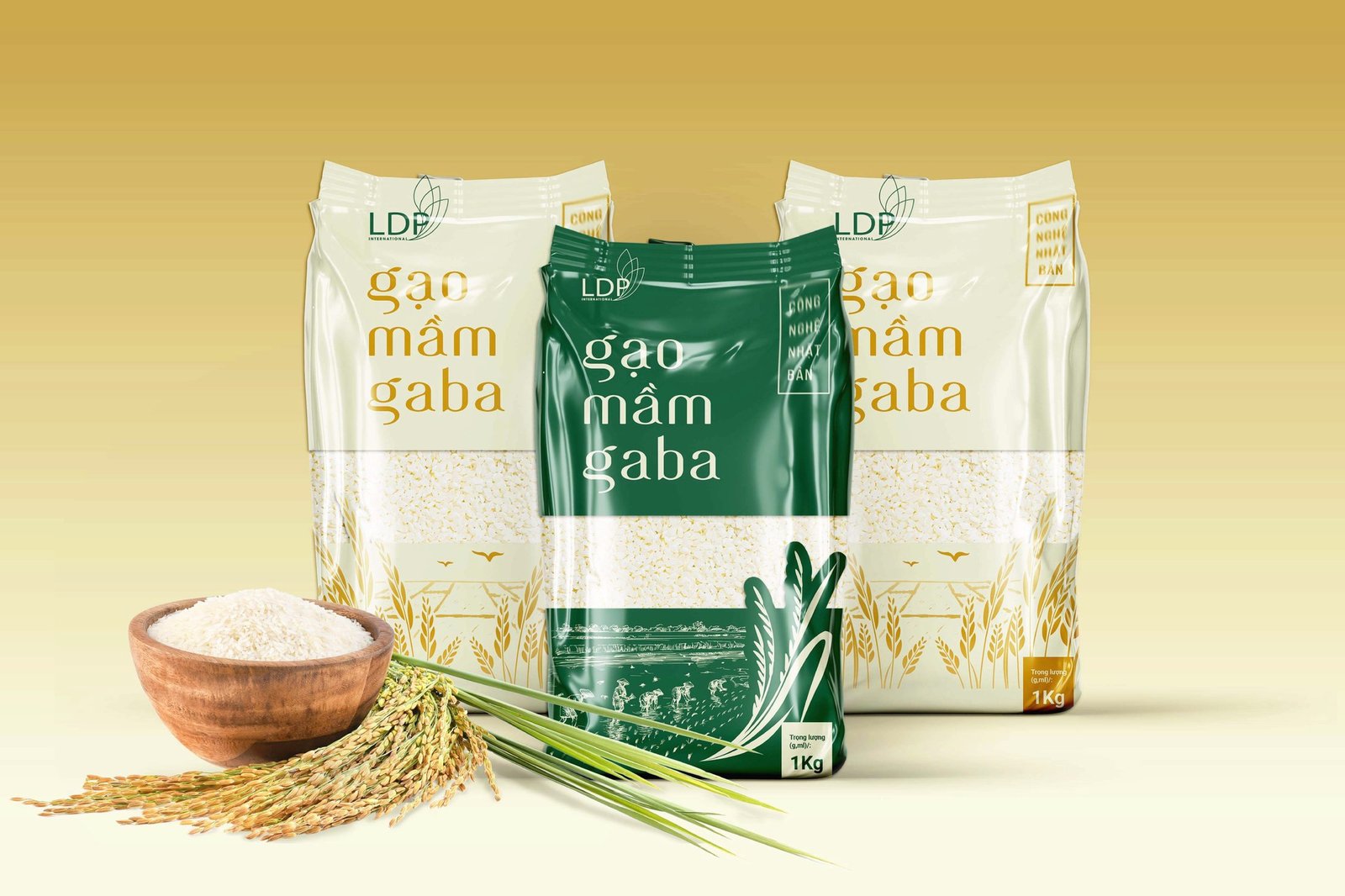 Mẫu thiết kế bao bì gạo Gabarice với ô cửa sổ trong suốt để khách hàng nhìn thấy sản phẩm bên trong