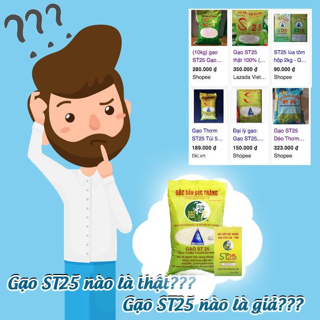 Người tiêu dùng phân vân về giá 1kg gạo ST25 bao nhiêu tiền