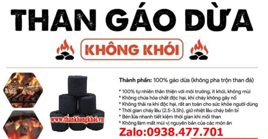 than gáo dừa không khói thân thiện môi trường
