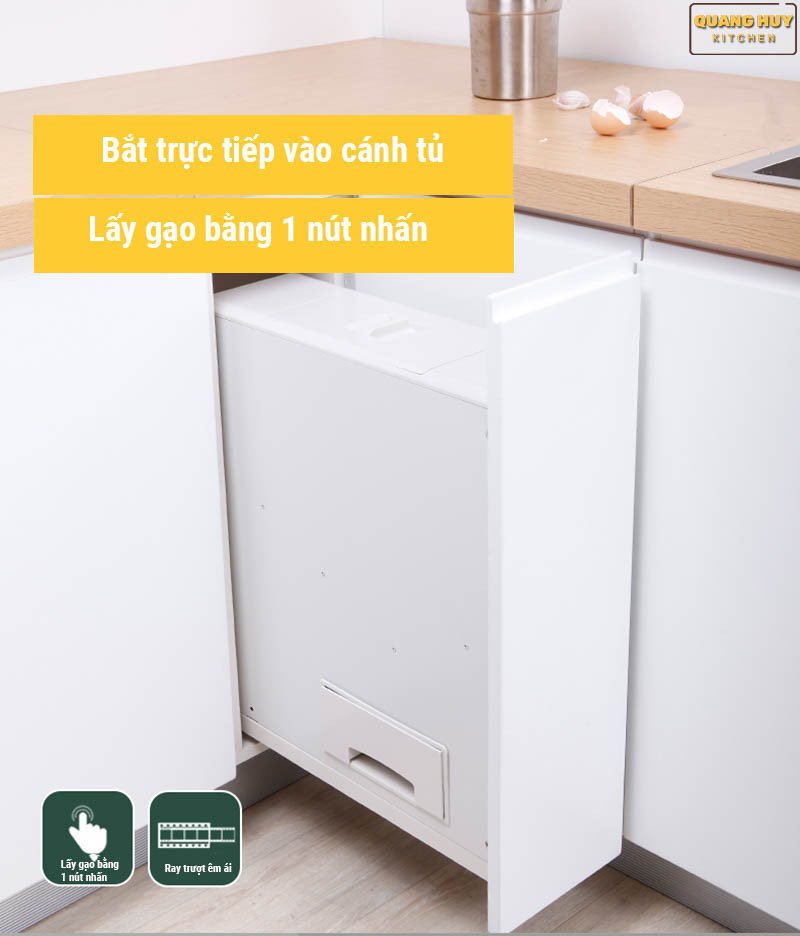 Thùng đựng gạo thông minh gắn cánh tủ bếp