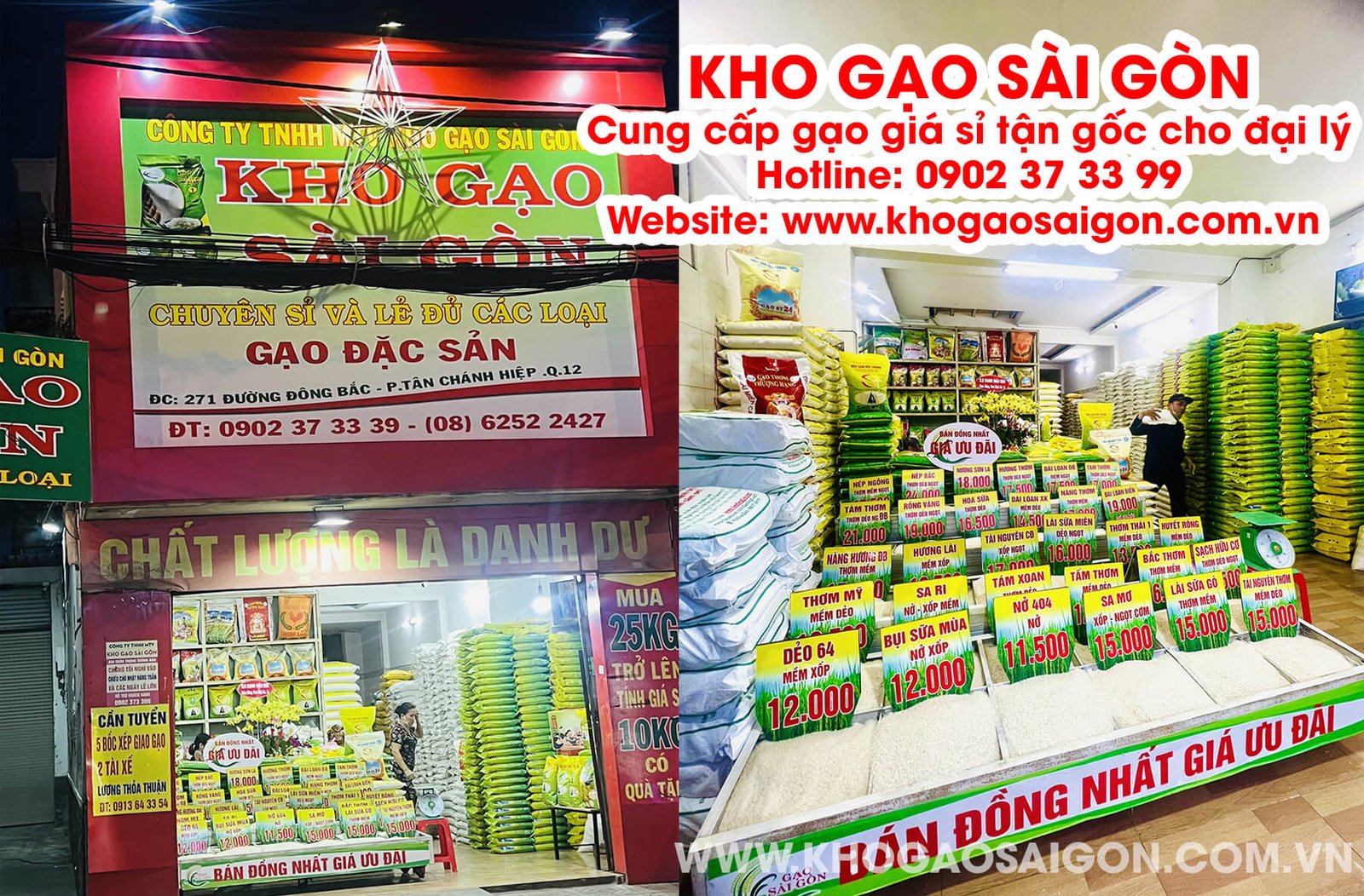Vựa gạo gần đây cung cấp đa dạng các loại gạo sạch