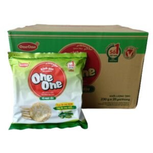 Bánh gạo One One vị ngọt dịu gói 230g với bao bì xanh nổi bật