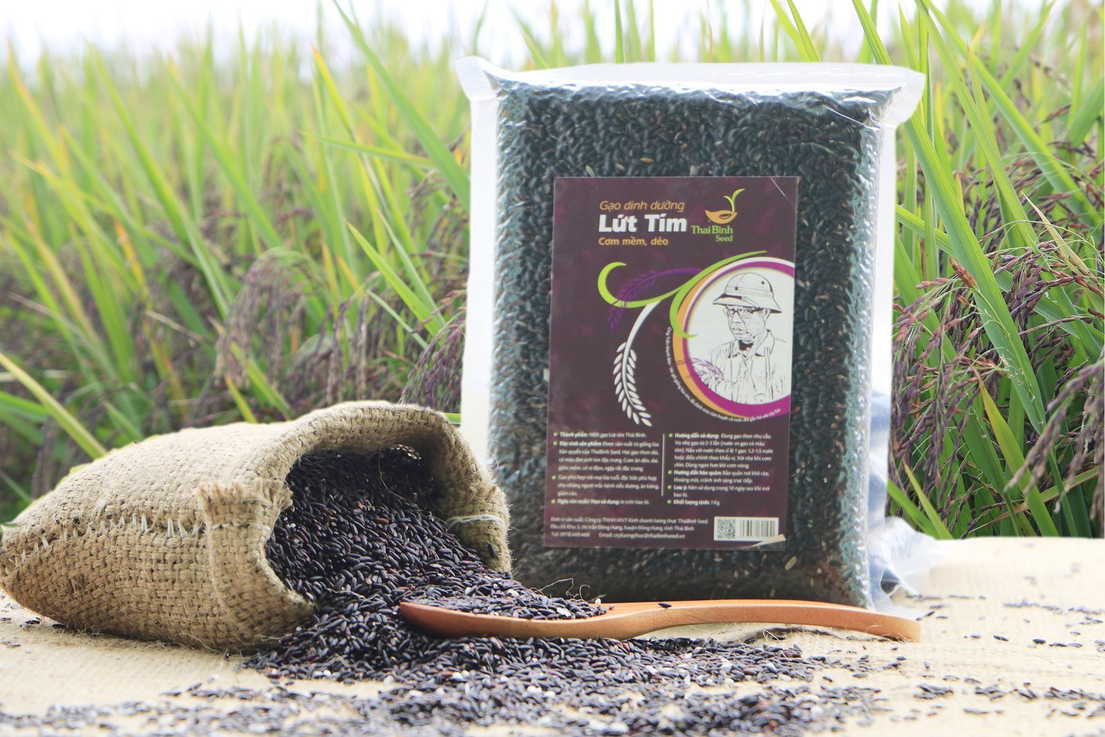 Bao bì gạo dinh dưỡng lứt tím ThaiBinh Seed hút chân không