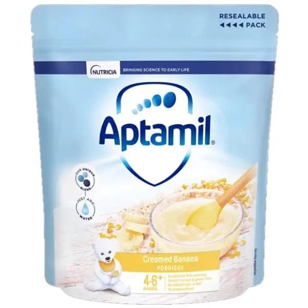 Các loại bột ăn dặm Aptamil với nhiều hương vị như gạo, ngô và ngô chuối
