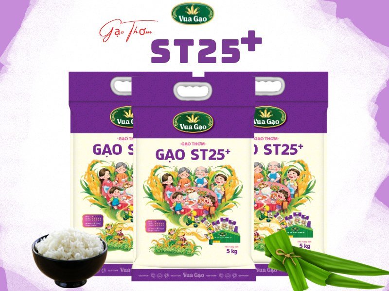 Gạo ST25 Vua Gạo 5kg cao cấp, thơm dẻo