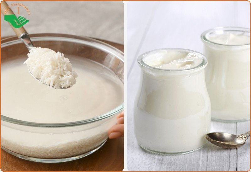 Mặt nạ nước vo gạo và sữa chua dưỡng da