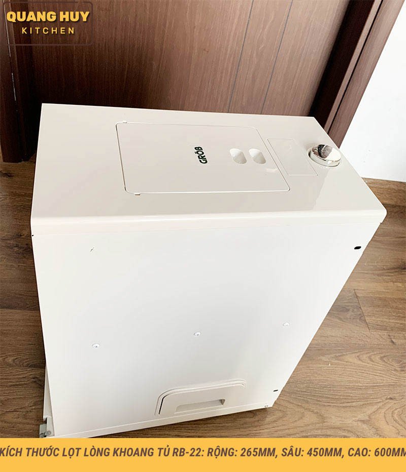 Minh họa kích thước tủ gạo âm gắn cánh loại 300mm