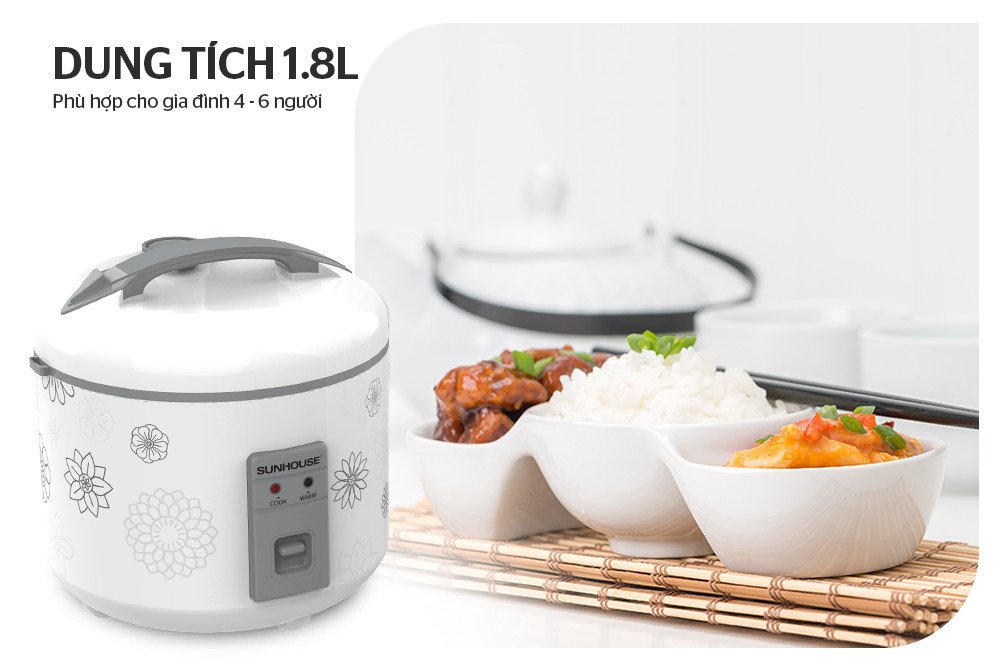 Nồi cơm điện Sunhouse SHD8603 1.8l màu xanh dương