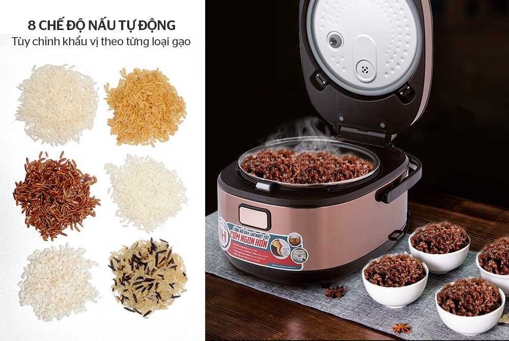 Thành phẩm cơm gạo lứt thơm ngon