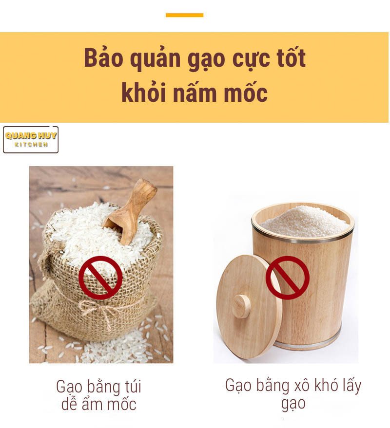 Thùng gạo gỗ gốm sứ mang năng lượng tự nhiên